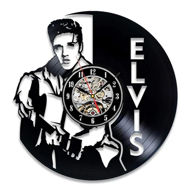 Elvis виниловые настенные часы современный дизайн 3D Декоративные Король рок настенные часы настенные домашние декоративные часы бесшумные - Цвет: Type 4