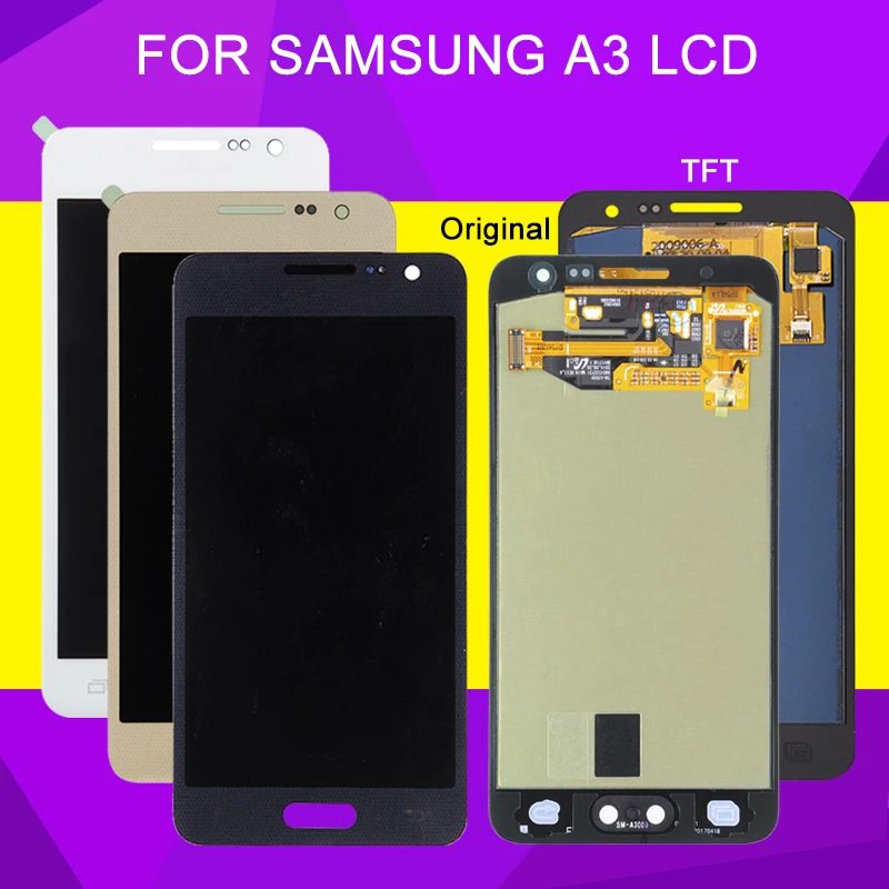 HH Amoled для Samsung Galaxy A3 2015 ЖК-дисплей A3000 A300F дисплей с сенсорным экраном дигитайзер в