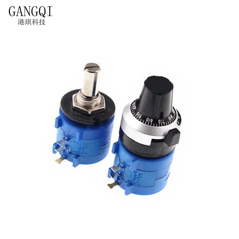 3590S-2 3590S Series Precision Multiturn Potentiometer 10 Ring Adjustable Resistor 1PCS Turns Counting Dial Rotary 6.35mm Knob multiturn potentiometer,adjustable resistor