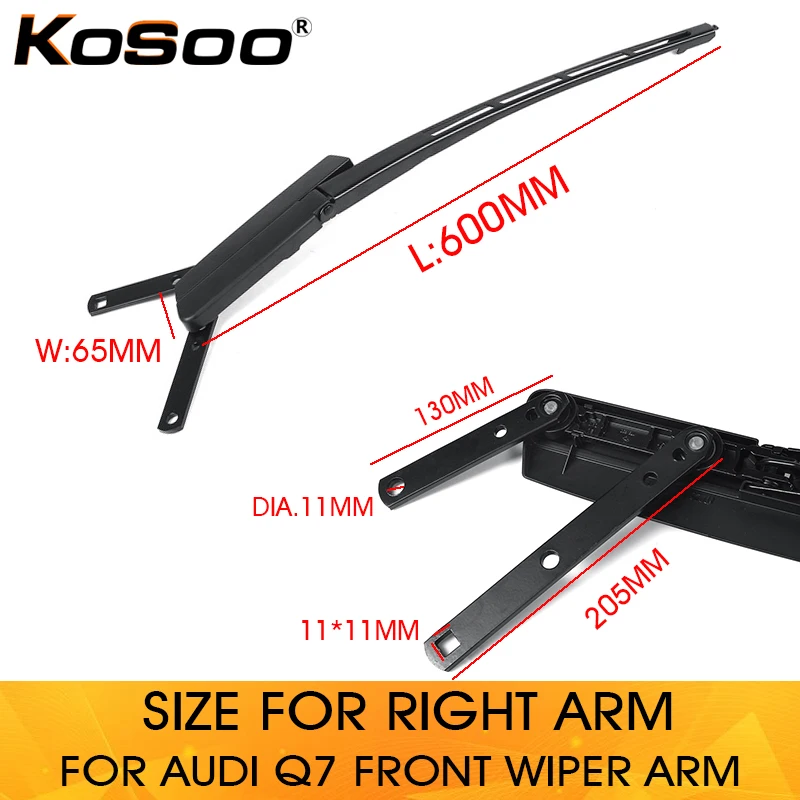 KOSOO for Audi Q7 4L1955407A/4L1955408B 2007-2016 Car auto parts Front left/Right Windshield Windscreen Wiper Arm Replacement KOSOO for Audi Q7 4L1955407A/4L1955408B 2007-2016 Car auto parts Front left/Right Windshield Windscreen Wiper Arm Replacement
