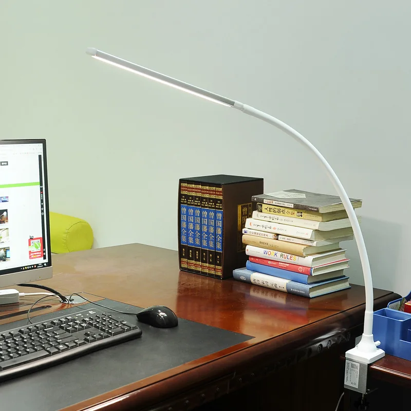 Cena 360 stopni Roatate nowoczesne biurko klip LED lampa 5 temperatura barwowa 5 poziom jasności biuro do pracy aluminiowy stół światła