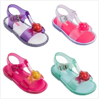 

2020 Mini Melissa Lollipop Girl Sandals New Original Girl Jelly shoes Kids Sandals Children Beach Non-slip Toddlder Candy shoes
