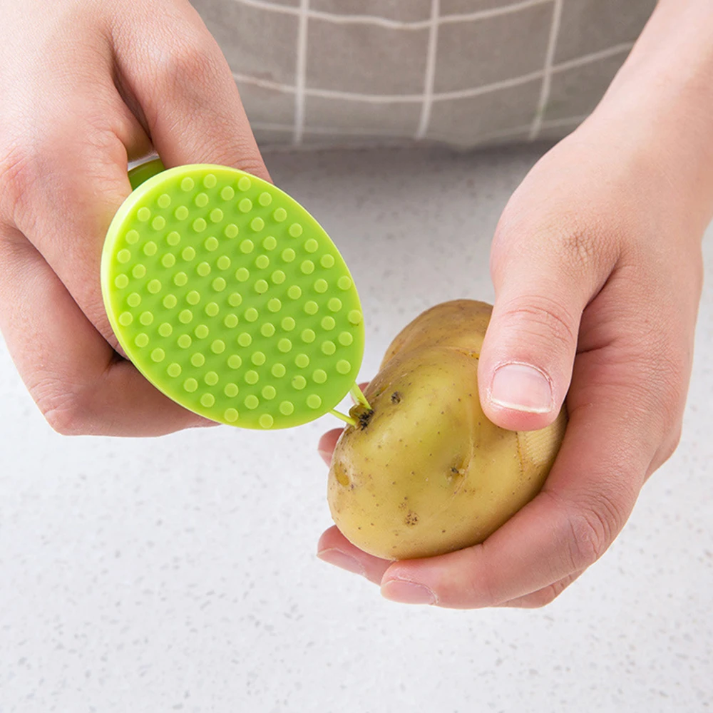 1 шт. портативный пластиковый картофельный инструмент для чистки фруктов щетка