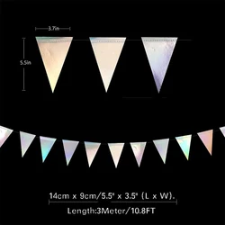 Elegant Champagne Gold Party Banner Garland for Celebratory Decorations (Iridescent Rainbow)