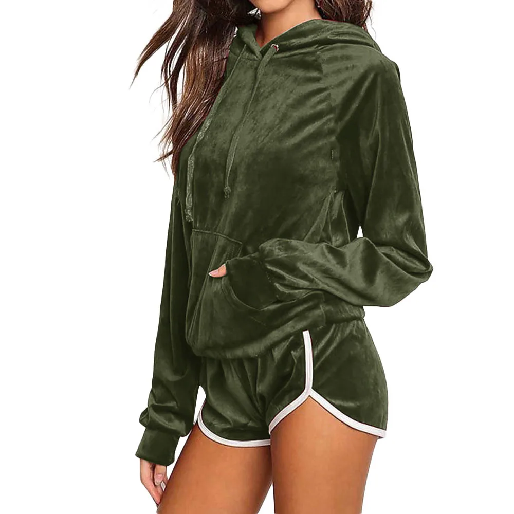 AG long sleeve zipper high neck elastic sexy crop tops shorts 2-pieces summer autumn women fashion casual sports sets - Цвет: AG