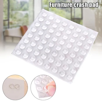 

New 64Pcs/sheet Silicone Transparent Buffer Pads Self-adhesive Collision Cushion Furniture Cabinets Door Bumper Cushions TE889