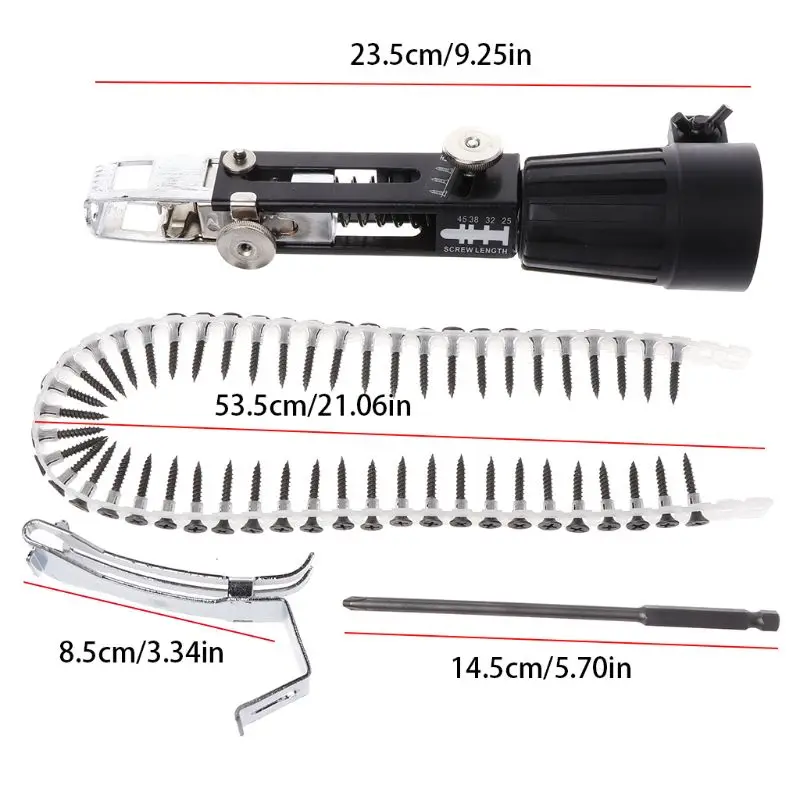 Automatic Screw Nail Gun Spike Chain Adapter For Cordless Power Drill Attachment 