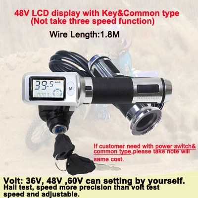48V L Key Common 36 в 48 в 60 в водонепроницаемый ЖК-дисплей измеритель скорости Электрический велосипед цифровой поворот дроссельной заслонки зал скорость Показать Ebike три скорости пробега - Цвет: 48V L Key Common