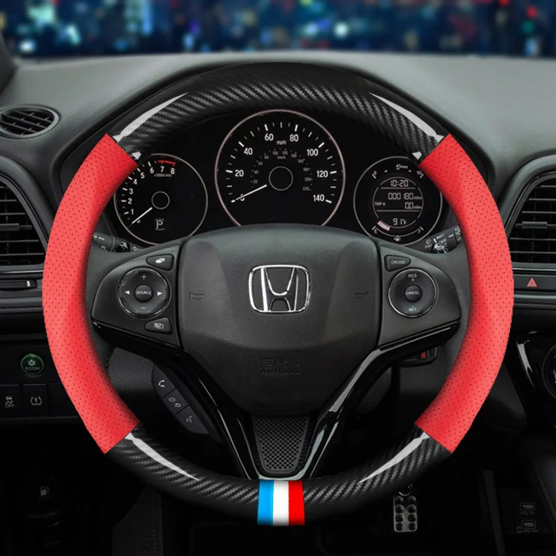 Чехол на руль из натуральной кожи для honda accord 2003 2007 crv 2008 stream civic city 2010 fit jazz - Color Name: color 5