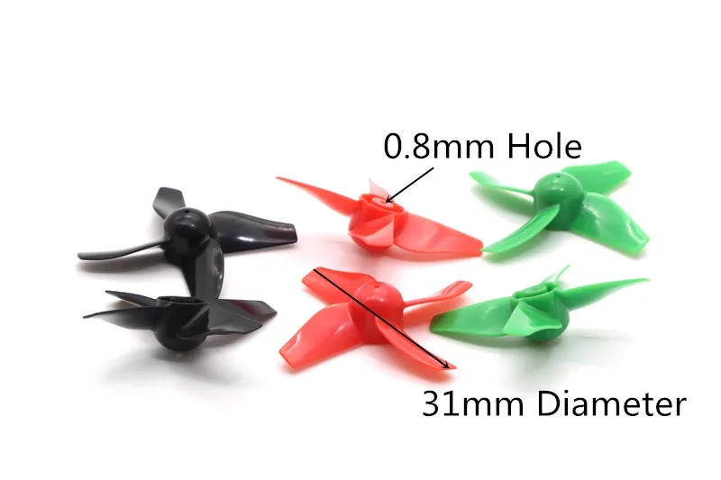 

2 пары четырехлопастных 31 мм пропеллеров CW CCW 0,8 мм Шаг отверстия пропеллеры Tinywhoop H36E010Tiny6 реквизиты для радиоуправляемого дрона 615 мотор без сердечника