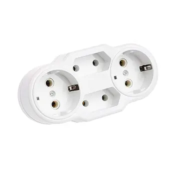 

Triple Plug Protective Contact Multiple Plug Power Distribution Adapter EU to Russian Conversion Socket