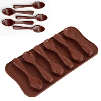 

ANGRLY 1PCS Food Grade Silicone the spoon Shape Mold, For Fondant Cake Tool, Jelly, Chocolate, Candy, Ice Mold Decorating