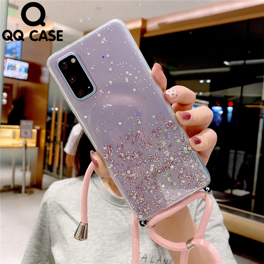 Для Samsung A2 Core A6 A7 A750 A8 J4 J6 Plus Note 8 9 10 плюс S8 S9 S10 S20 ультра градиент фольги ожерелье с