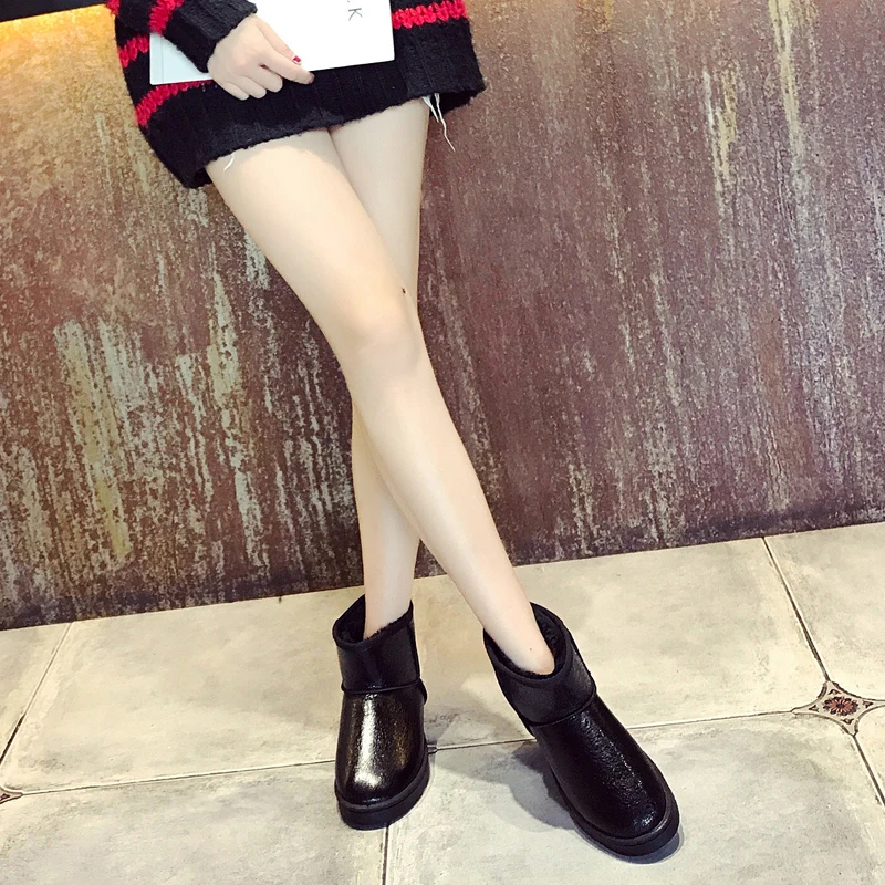 FEVRAL/модные женские ботинки г. Новые Теплые уличные зимние ботинки из PU искусственной кожи без шнуровки осенне-зимняя женская обувь однотонные повседневные ботильоны на шнуровке