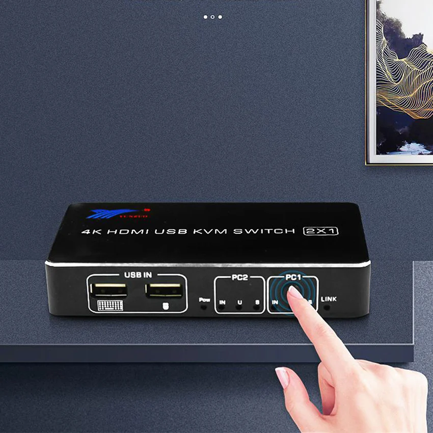 HDMI2.0 KVM переключатель 4K@ 60Hz RGB/YUV 4:4:4 HDR HDMI2 порт USB коммутатор 2X1 поддержка клавиатуры мышь принтер