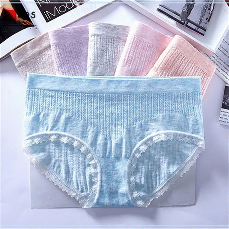 

Lace Bow Girls Panties Cotton Breathable Soft Thin Underpant Triangle Briefs for Women Traceless Elasticity Solid Color Knickers