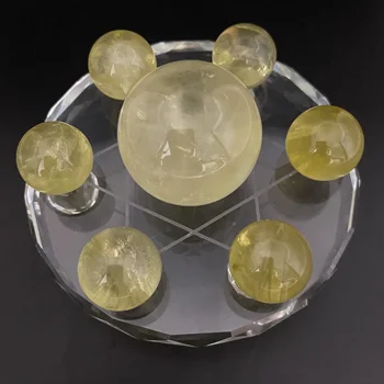 

Seven Star Energy Matrix Citrine Quartz Sphere Healing Yellow Crystal Ball Reiki Meditation Crystals