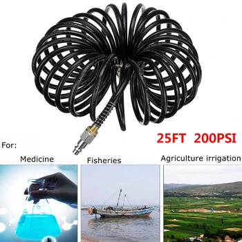 

25FT 7.5M Air Hose Fittings Pneumatic Airline Compressor 200PSI Quick Pneumatic Parts Coupler Hardware Pipe Fitting Tube Hose