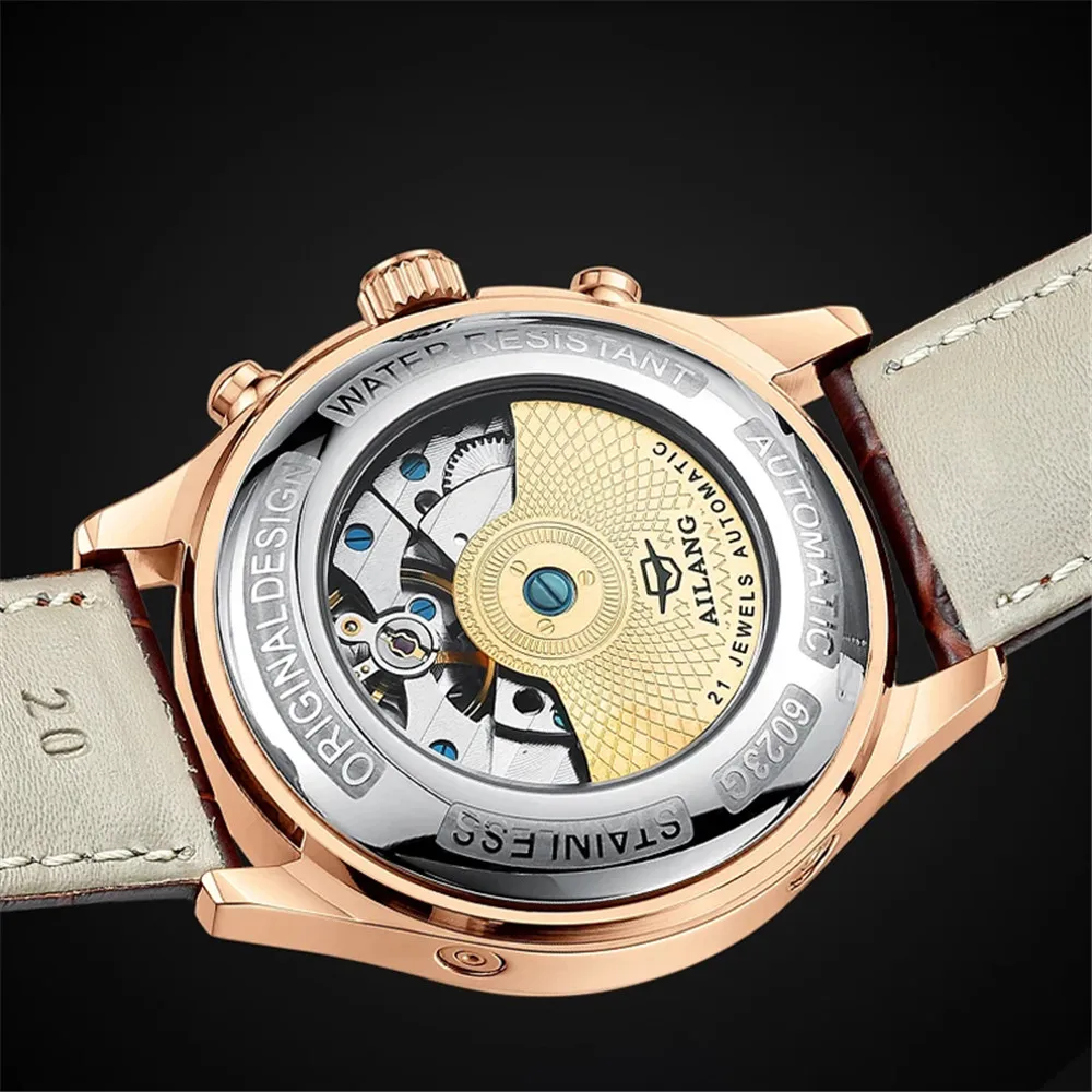 AILANG Men Automatic Mechanical Watches Moon Phase Date Waterproof Wristwatch Men Luxury Sports Watch Gifts Montre Homme mechanical watch
