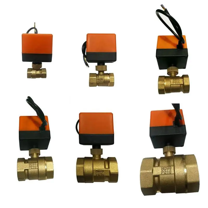 AC220V DN15-50 3-wire 2-way Electric Ball Valve Control Brass Thread Electric Ball Valve stable Motorized Ball Valve