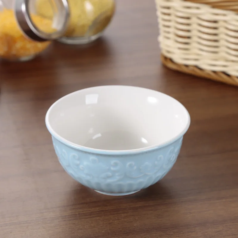 Прямая Новая цветная глазурь керамическая чаша барочный дворец тисненая закуска миска для супа тарелка салатник лист шаблон ёмкость для хранения