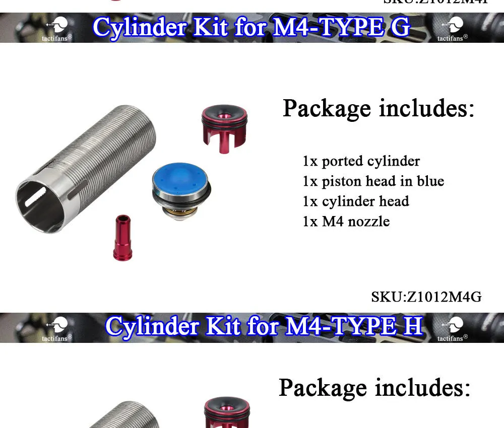 TACTIFANS омов цилиндр головка набора/поршневой головки/сопло-насадка/Внутренняя баррель 363 мм-460 мм для M4 серии Airsoft AEG Пейнтбол