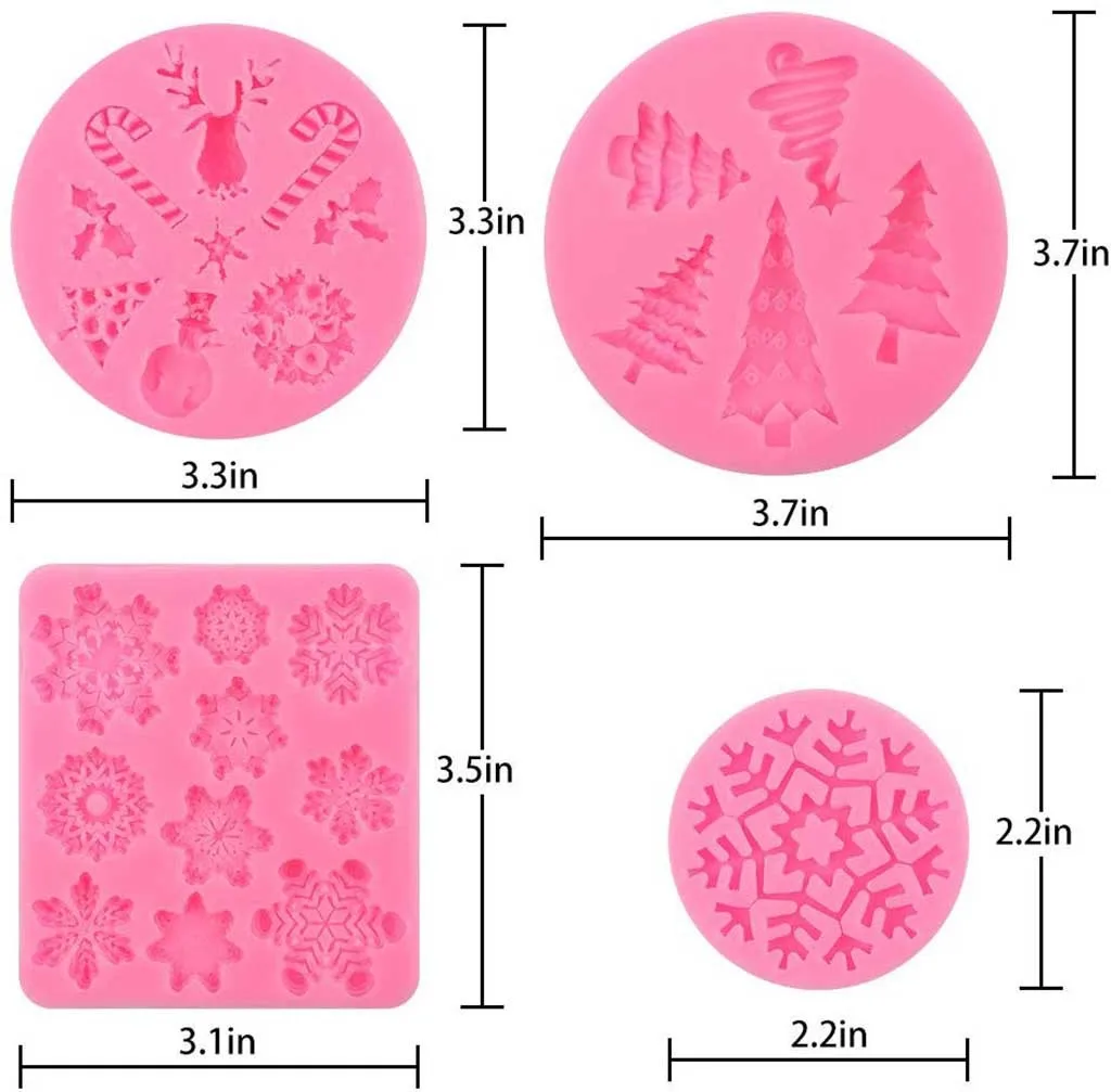 Christmas Snowman Shape fondant silicone mold kitchen baking chocolate pastry candy Clay making cupcake decoration tools