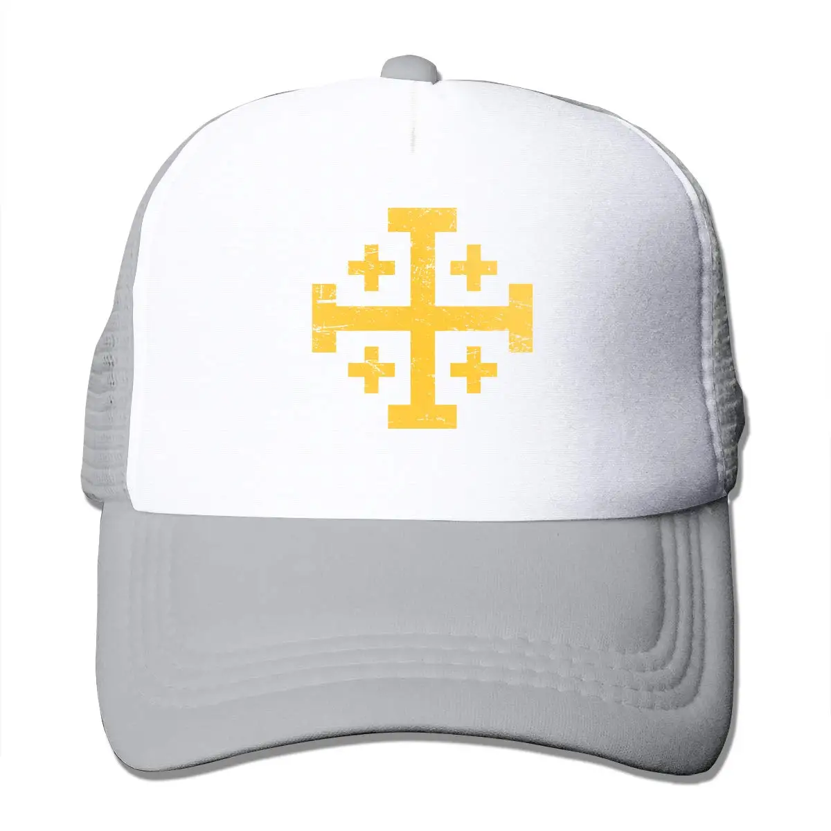 Crusader Cross of Jerusalem унисекс Регулируемый Snapback ремень Дальнобойщик Шляпа сетка шляпа Солнцезащитная сетка Бейсбол CapBlack