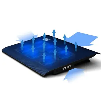 

Silent Gaming Laptop Radiator with Adjustable Stand Anti-slip 6 Fans Dual USB Laptop Radiator