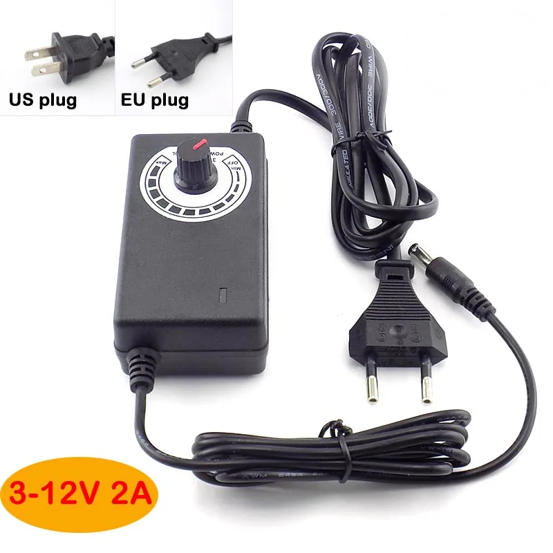 3V-12v 2A Регулируемый адаптер переменного тока 100-220V DC/DC 3 V-12 V 3 V-24 V 9 V-24 V 2A 3A 5A разъем питания светодиодный драйвер адаптер дисплея светодиодный полосы светильник - Цвет: 3V-12v 2A