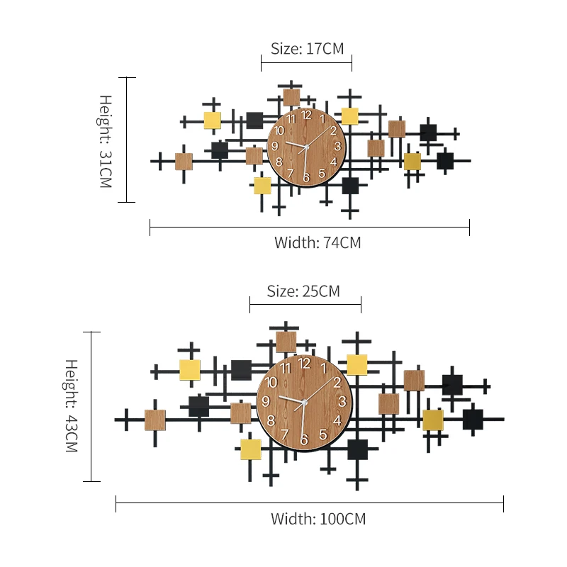 100CM Wooden Decorative Clock - Image 4