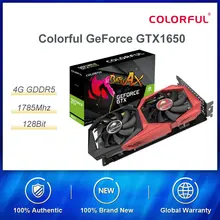 Красочные GeForce GTX1650 4G 128 бит Дискретная графика Тьюринг Настольная компьютерная игра GTA5/CSGO GDDR5 архитектура высокая производительность