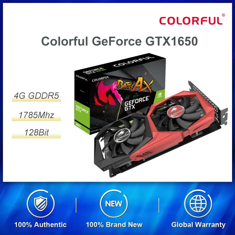 Красочный GeForce GTX1650 4G 128 бит Дискретная графика Turing Настольная компьютерная игра