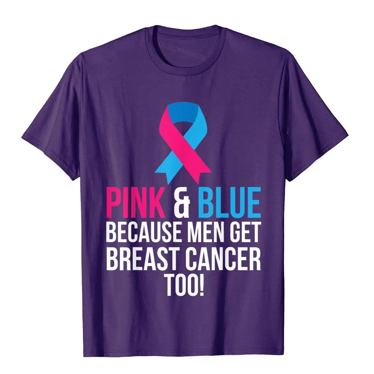 Pink And Blue Men Breast Cancer Awareness Shirt T-Shirt__B6658purple