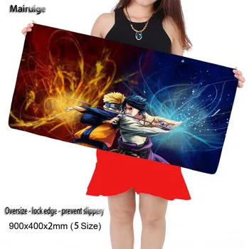 

Shop Free Shipping Naruto Cartoon Large Game 900*400mm with Edge Locking Speed Version Game Keyboard Pad for Gamer