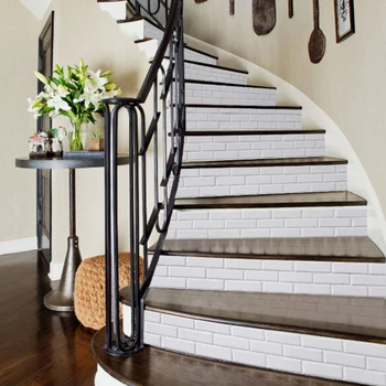 

White Brick Pattern Staircase Wall Sticker Kitchen Bathroom Tile home Decoration Art Mural Waterproof DIY Vinyl Wallpaper