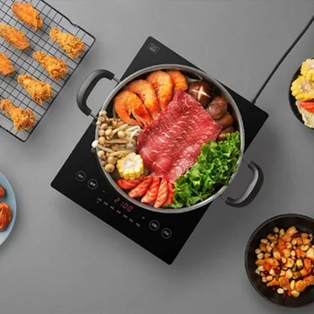 

2100W A1 Induction Cooker Strong Power Black Automic Touch 9-Speed Firepower Adjustment Mirror Microcrystalline Panel