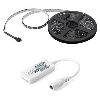 

1 Pcs RGB Light 5M 5050 SMD 300 LED Black-PCB / 5 Metres Light Strip & 1 Pcs Mini WiFi RGB LED Strip Controller