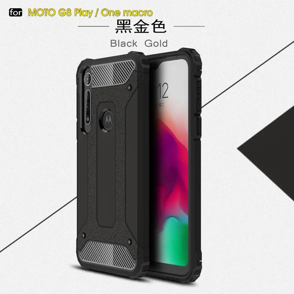 Tigenkey для Motorola Moto G8 Play чехол сверхпрочный защитный противоударный чехол - Цвет: black