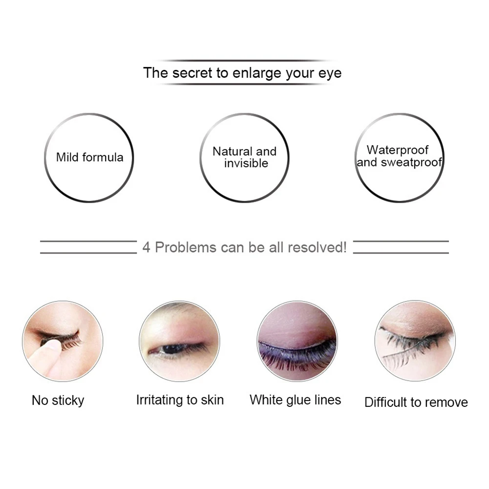 2Pcs Women Eyelash Glue Gel Alloy Tweezers Clip Set Waterproof False Eyelashes Makeup Adhesive Eye Lash Glue Cosmetic Tools