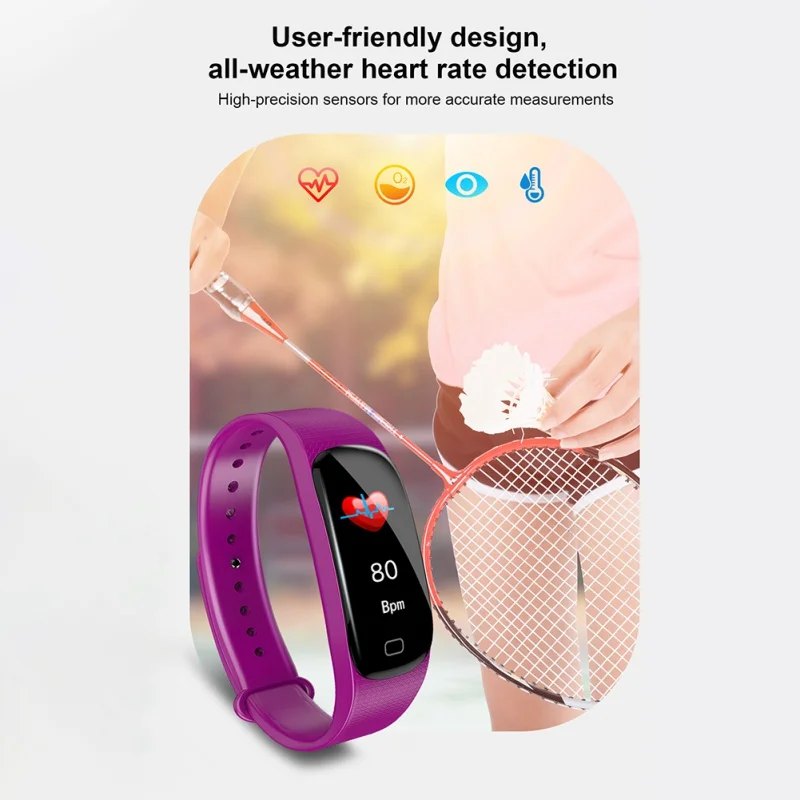 Водонепроницаемый смарт браслет с измерением кровяного давления и уровня