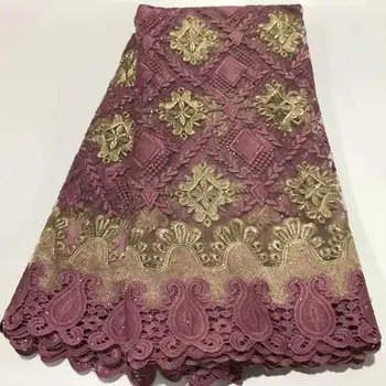 

New arrival Double color nigerian lace fabrics 2020 high quality Africa french tulle net lace fabric with stones lace fabric