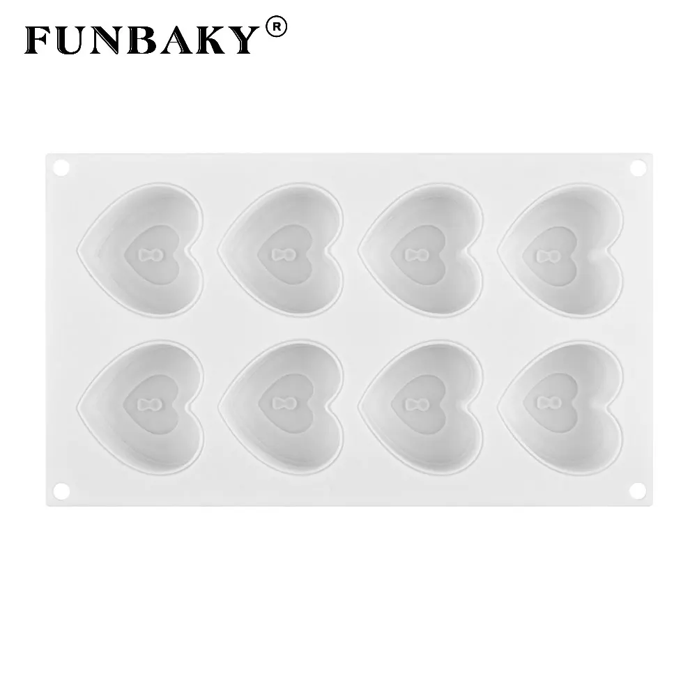 FUNBAKY 3d силикон случайный цвет в форме сердца торт мусс украшение форма испечь формы для выпечки инструмент DIY