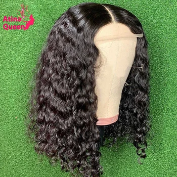 

Deep Curly 4x4 Short Bob Closure Wig Pre plucked 150% Remy Lace Front Human Hair Wigs Frontal Wig For Black Women