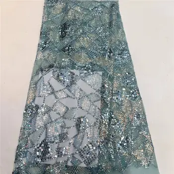 

Latest French Lace Fabric 2019 Sequin Lace Fabric Embroidery Tulle Lace For African Party Dress African Lace 2956b