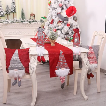 

Santa Claus Table Runner Mat Tablecloth Xmas Forest Man Table Flag Tapestry for Wedding Home Desktop Decoration 215*33.5cm