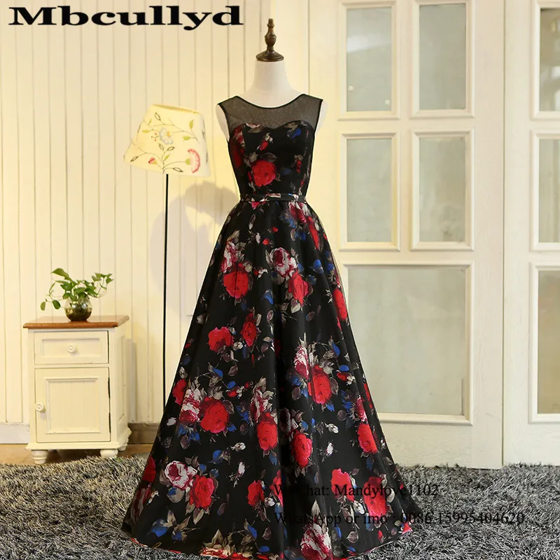 Атласные турецкие Выпускные платья Mbcullyd с принтом длинное прозрачное вечернее