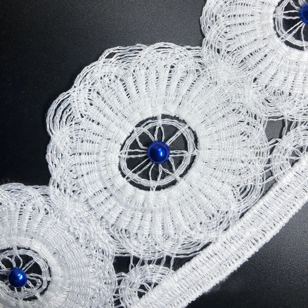 

20yard 6.5cm White 3d Lace Fabric Bird's Nest Shape Arts Craft Sewing Trim Hollowed Out Milk Single Side Dress Elastic Wedding