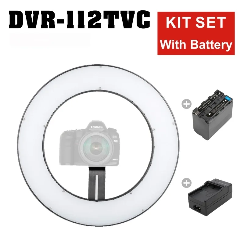 Falcon Eyes 23W DVR-112TVC Kit Se светодиодсветодиодный кольцевая лампа 3000-5600K с регулируемой