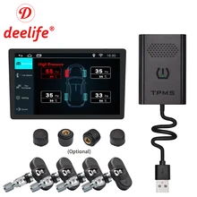 Deelife TPMS Android USB монитор давления в шинах Система для Автомобильный dvd-плеер Android gps навигация мультимедийный плеер Датчик TMPS